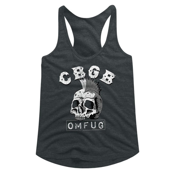 Cbgb-Dead Mohawk-Dark Gray Heather Ladies Racerback - Coastline Mall