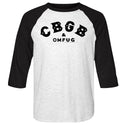 Cbgb-Cbgb Black-White Heather/Vintage Black Adult 3/4 Sleeve Raglan - Coastline Mall