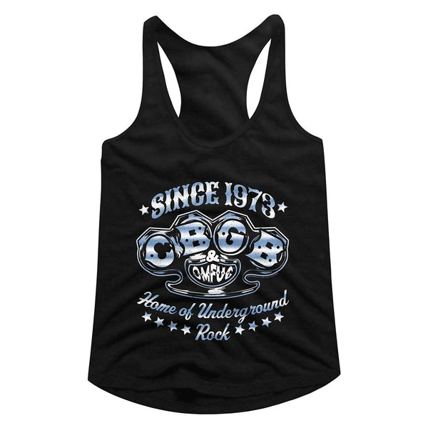 Cbgb-Cbgb Knuckles-Black Ladies Racerback - Coastline Mall