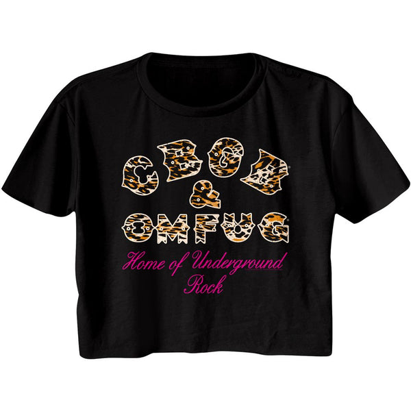 Cbgb-Leopard Logo-Black Ladies S/S Festival Cali Crop - Coastline Mall