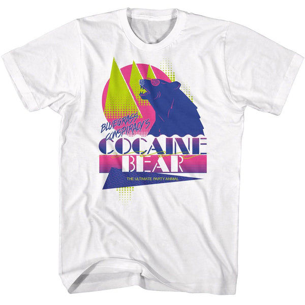 Cocaine Bear Ky-Cocaine Bear Bluegrass Conspiracy Retro-White Adult S/S Tshirt