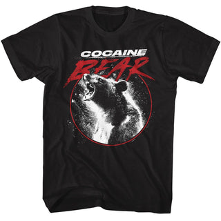 Cocaine Bear-Cocaine Bear In Circle-Black Adult S/S Tshirt