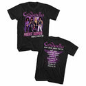 Cinderella-Night Songs Tour-Black Adult S/S Front-Back Print Tshirt - Coastline Mall