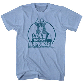 Conan-My Barbarian-Light Blue Heather Adult S/S Tshirt - Coastline Mall