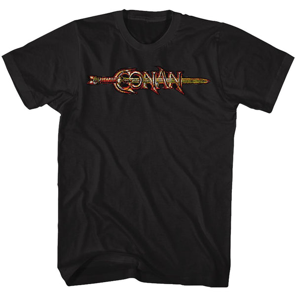 Conan-Conan Logo In Color-Black Adult S/S Tshirt - Coastline Mall