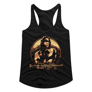 Conan-Shield-Black Ladies Racerback - Coastline Mall