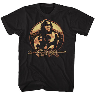 Conan-Shield-Black Adult S/S Tshirt - Coastline Mall