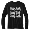 Cheap Trick Name Repeat Logo Black Adult Long Sleeve T-Shirt tee - Coastline Mall