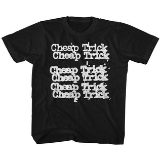 Cheap Trick Name Repeat Logo Black Toddler-Youth Short Sleeve T-Shirt tee - Coastline Mall