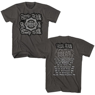 Cheap Trick-Dream Police Tour 2-Smoke Adult S/S Front-Back Print Tshirt - Coastline Mall
