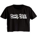 Cheap Trick-Double Logo-Black Ladies S/S Festival Cali Crop - Coastline Mall