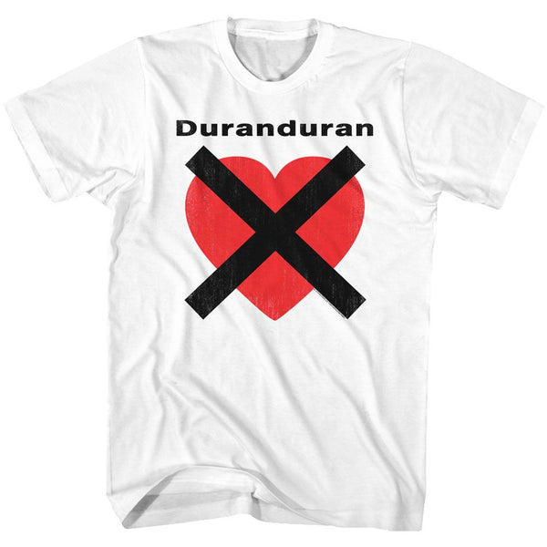 Duran Duran-Heartx-White Adult S/S Tshirt - Coastline Mall