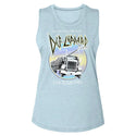 Def Leppard-Pastel Night-Stonewash Denim Ladies Muscle Tank - Clothing, Shoes & Accessories:Women's Clothing:T-Shirts - Coastline Mall