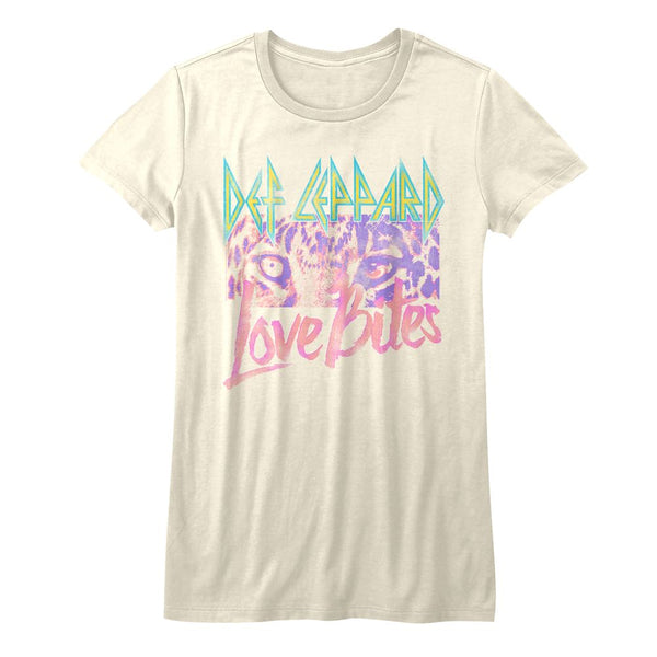 Def Leppard-Love Bites-Vintage White Ladies S/S Tshirt - Coastline Mall