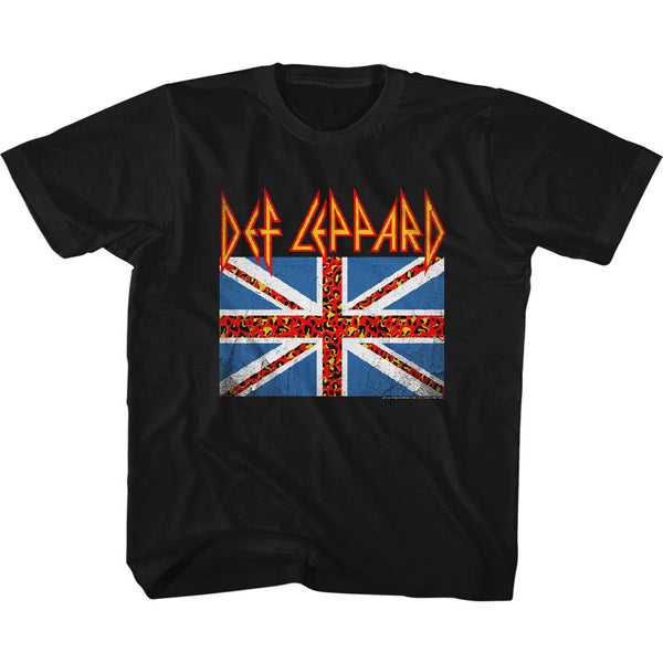 Def Leppard-Leopard Flag-Black Toddler-Youth S/S Tshirt - Coastline Mall