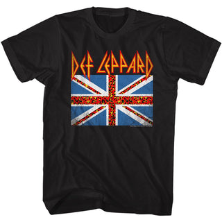 Def Leppard-Leopard Flag-Black Adult S/S Tshirt - Clothing, Shoes & Accessories:Men's Clothing:T-Shirts - Coastline Mall