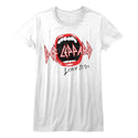 Def Leppard-Mouth-White Ladies S/S Tshirt - Coastline Mall
