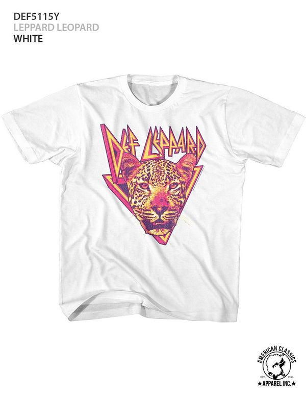 Def Leppard-Leppard Leopard-White Toddler-Youth S/S Tshirt - Coastline Mall