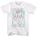 Def Leppard-Def Leppard Pyromania Flag-White Adult S/S Tshirt