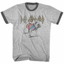 Def Leppard-Bulldog-Gray Heather/Black Adult S/S Ringer Tshirt - Coastline Mall