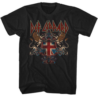 Def Leppard-Def Crest-Black Adult S/S Tshirt - Coastline Mall