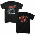 Def Leppard-Through Night 2Side-Black Adult S/S Front-Back Print Tshirt - Coastline Mall