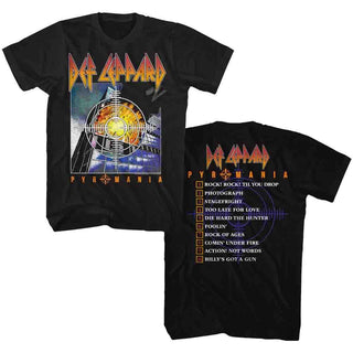 Def Leppard-Pyro Album-Black Adult S/S Front-Back Print Tshirt - Coastline Mall
