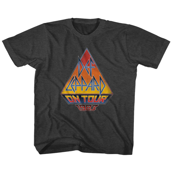 Def Leppard-On Tour 83-Black Heather Toddler-Youth S/S Tshirt - Coastline Mall