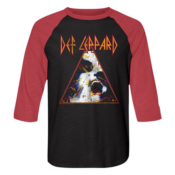 Def Leppard-Nobghyst-Vintage Black/Vintage Red Adult 3/4 Sleeve Raglan - Coastline Mall