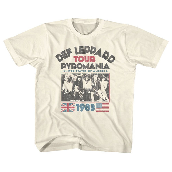 Def Leppard-Pyro Tour-Natural Youth S/S Tshirt - Coastline Mall