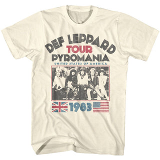 Def Leppard-Pyro Tour-Natural Adult S/S Tshirt - Coastline Mall