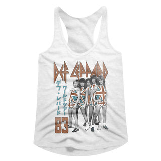 Def Leppard-Deflep83-White Ladies Racerback - Coastline Mall