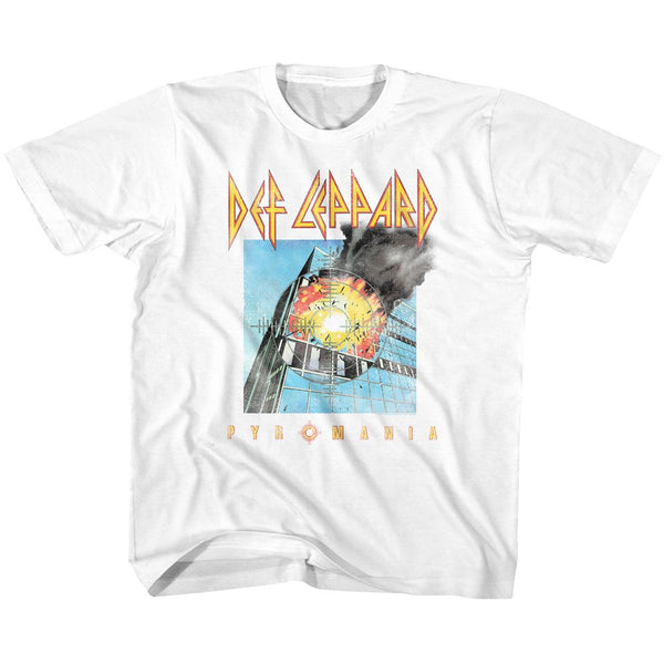 Def Leppard-Faded Pyromania-White Toddler-Youth S/S Tshirt - Coastline Mall