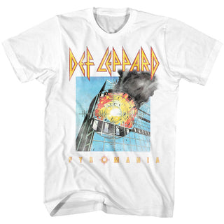 Def Leppard-Faded Pyromania-White Adult S/S Tshirt - Coastline Mall