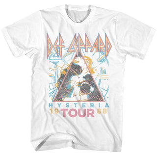 Def Leppard - Hysteria '88 Logo White Short Sleeve Adult Short Sleeve T-Shirt tee - Coastline Mall