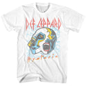 Def Leppard-Faces-White Adult S/S Tshirt - Coastline Mall