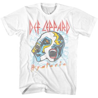 Def Leppard-Faces-White Adult S/S Tshirt - Coastline Mall