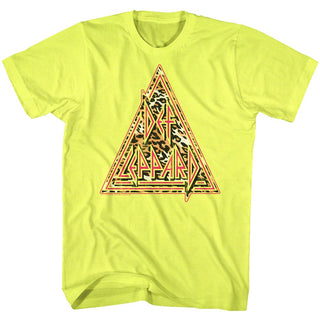 Def Leppard-Leppardprint-Neon Yellow Heather Adult S/S Tshirt - Coastline Mall