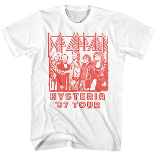 Def Leppard-87 Group Tour-White Adult S/S Tshirt - Coastline Mall