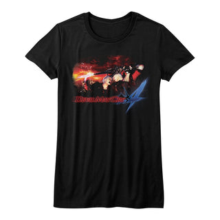 Devil May Cry-Face Your Demons-Black Ladies S/S Tshirt-L - Coastline Mall