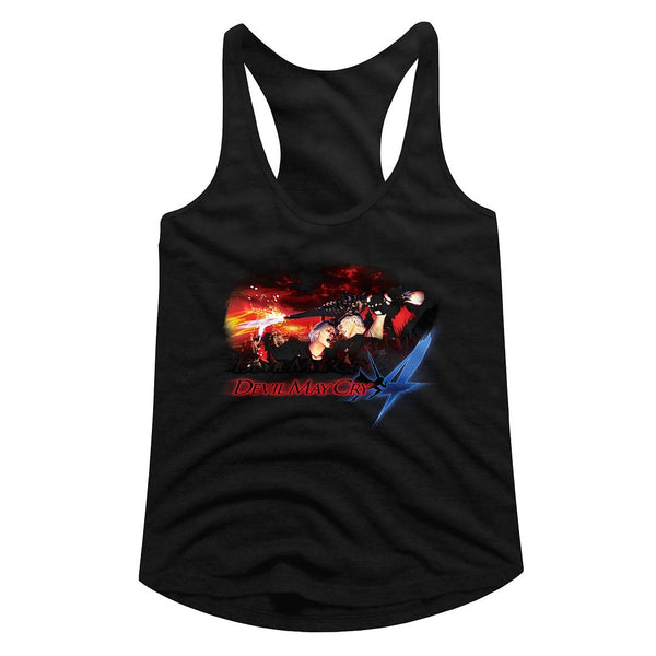 Devil May Cry-Face Your Demons-Black Ladies Racerback - Coastline Mall