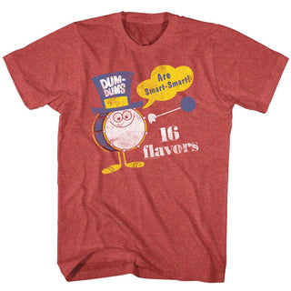 Dum Dums-Smart-Smart-Red Heather Adult S/S Tshirt - Coastline Mall