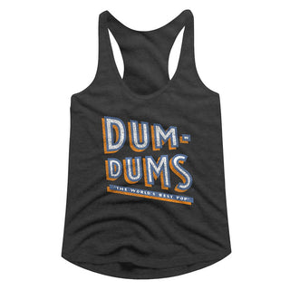 Dum Dums-Stacked Dum-Dark Gray Heather Ladies  Racerback - Coastline Mall