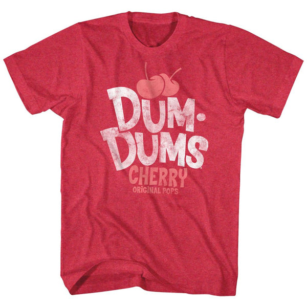 Dum Dums-Cherry-Cherry Heather Adult S/S Tshirt - Coastline Mall