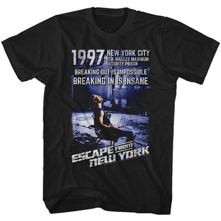 Escape From New York-Insane-Black Adult S/S Tshirt - Coastline Mall