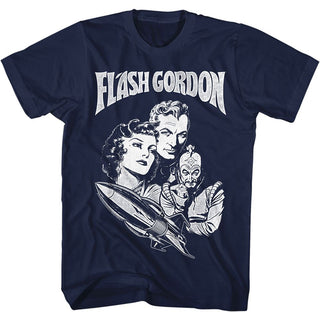 Flash Gordon-Gordon-Navy Adult S/S Tshirt - Coastline Mall