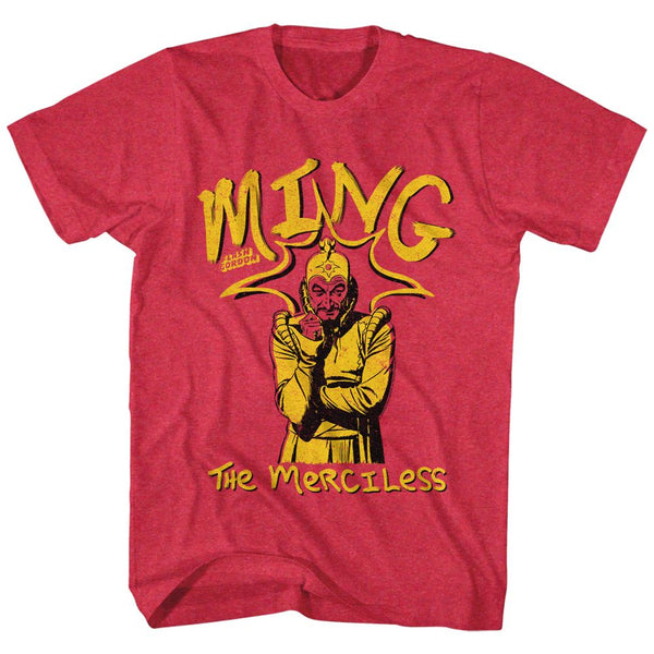 Flash Gordon-Ming The Merciless-Cherry Heather Adult S/S Tshirt - Coastline Mall