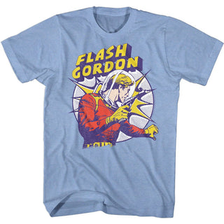 Flash Gordon-Raygun-Light Blue Heather Adult S/S Tshirt - Coastline Mall