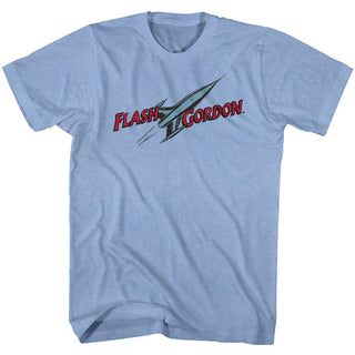 Flash Gordon-Comic Logo-Light Blue Heather Adult S/S Tshirt - Coastline Mall