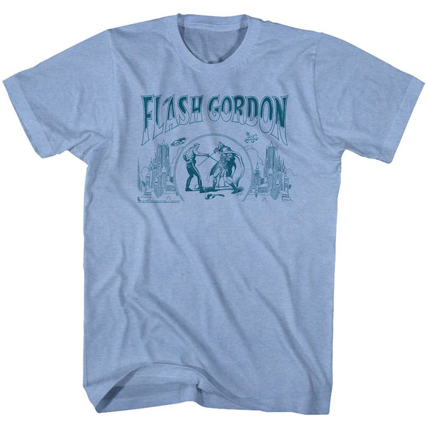 Flash Gordon-Flash-Light Blue Heather Adult S/S Tshirt - Coastline Mall